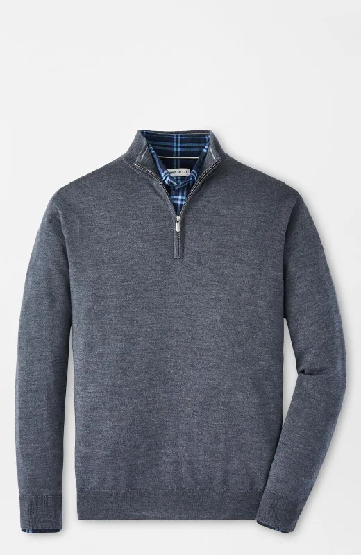 Autumn Crest Quarter Zip Sweater In Charcoal