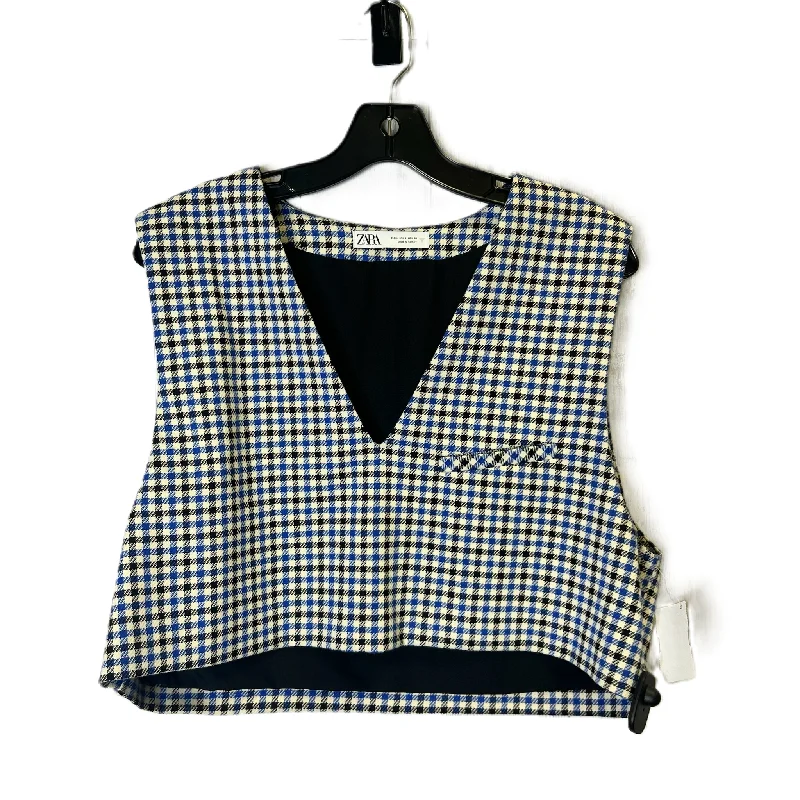 Blue Top Sleeveless By Zara, Size: L