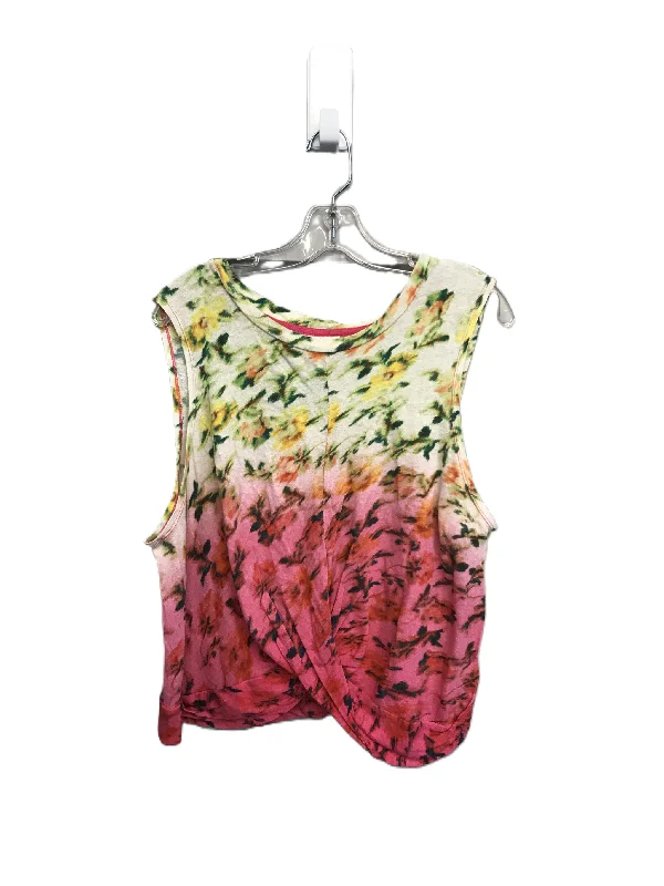 Tie Dye Print Top Sleeveless By Deletta, Size: L