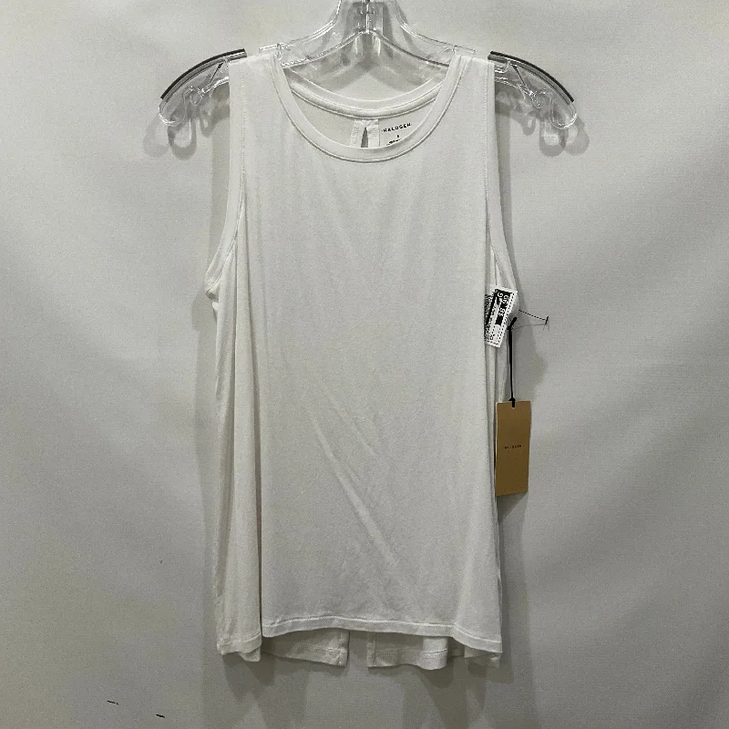 White Top Sleeveless Basic Halogen, Size S