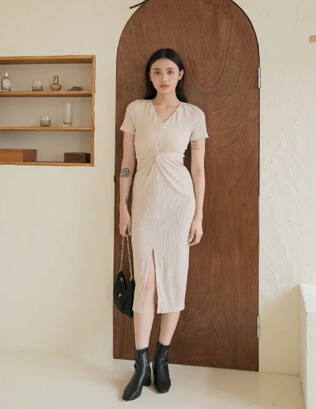 Mae Midi Dress in Ecru