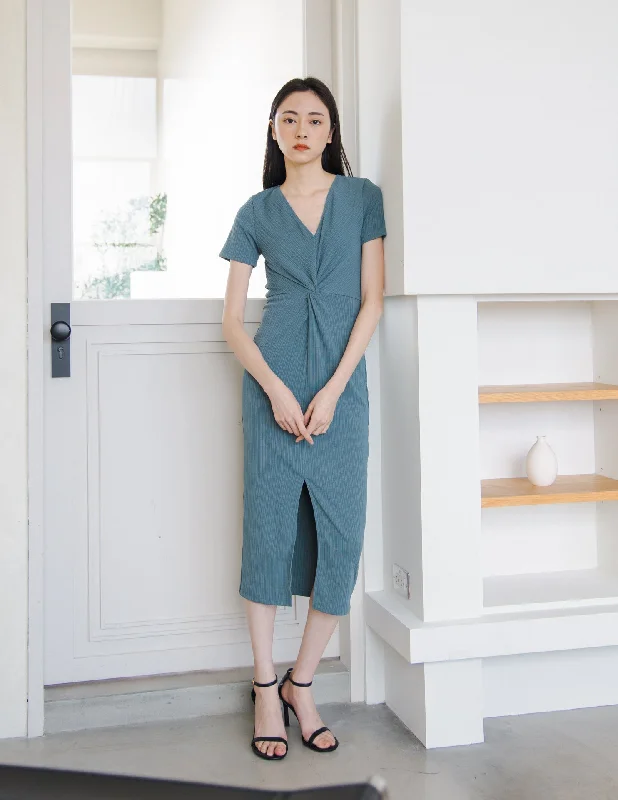 Mae Midi Dress in Teal