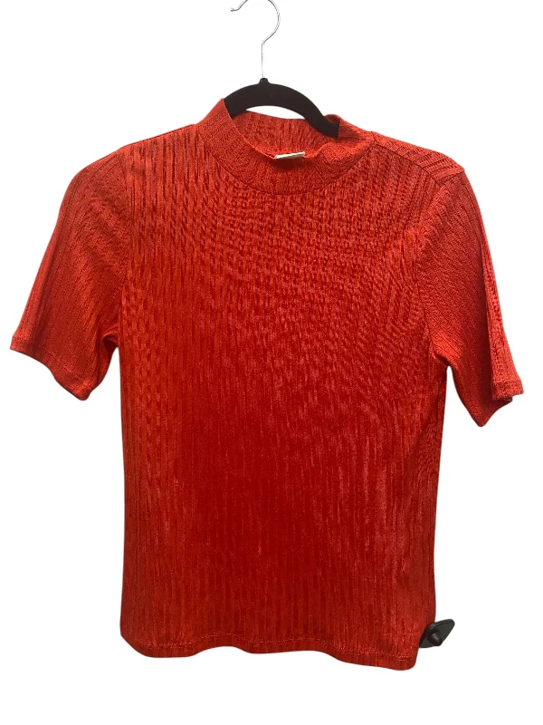 Top Short Sleeve By H&m In Red, Size: M