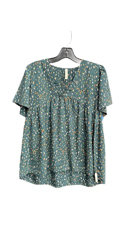 Top Short Sleeve By Mts In Green, Size: M