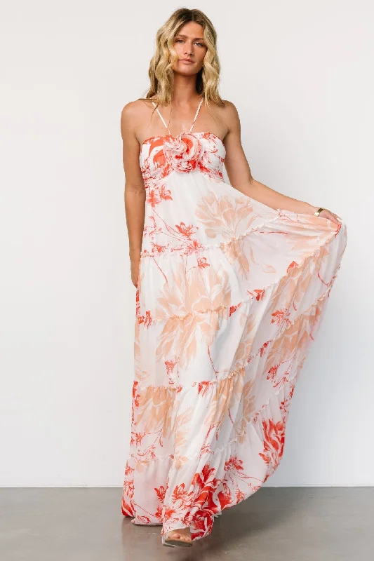 Charmaine Maxi Dress | Red + Natural Floral