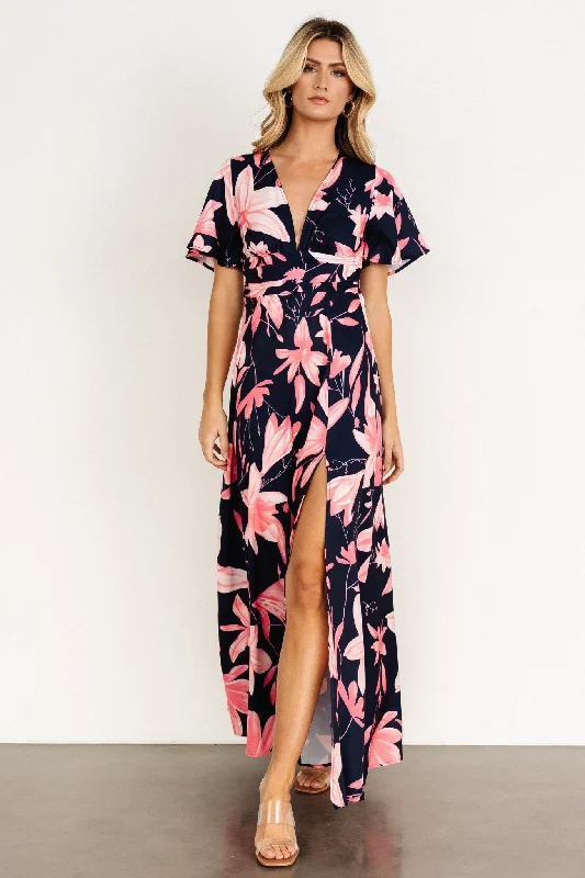 Dina Maxi Dress | Navy + Pink Floral