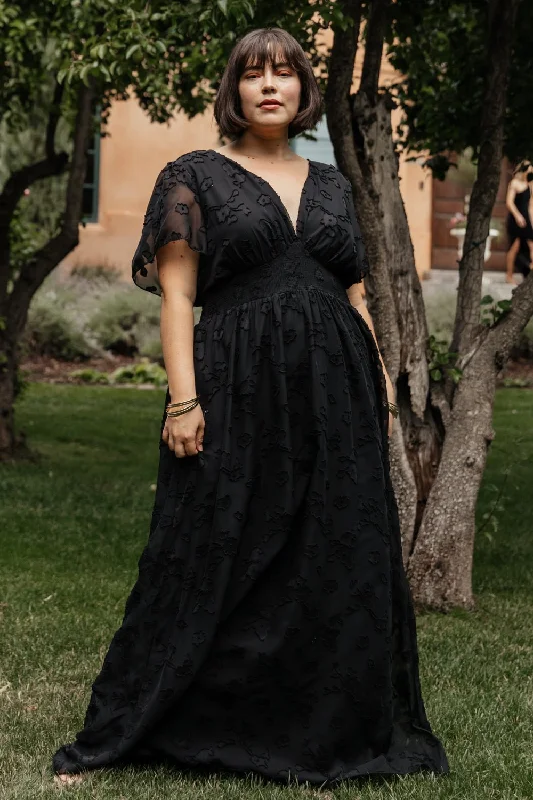 Evelyn Smocked Maxi Dress | Black